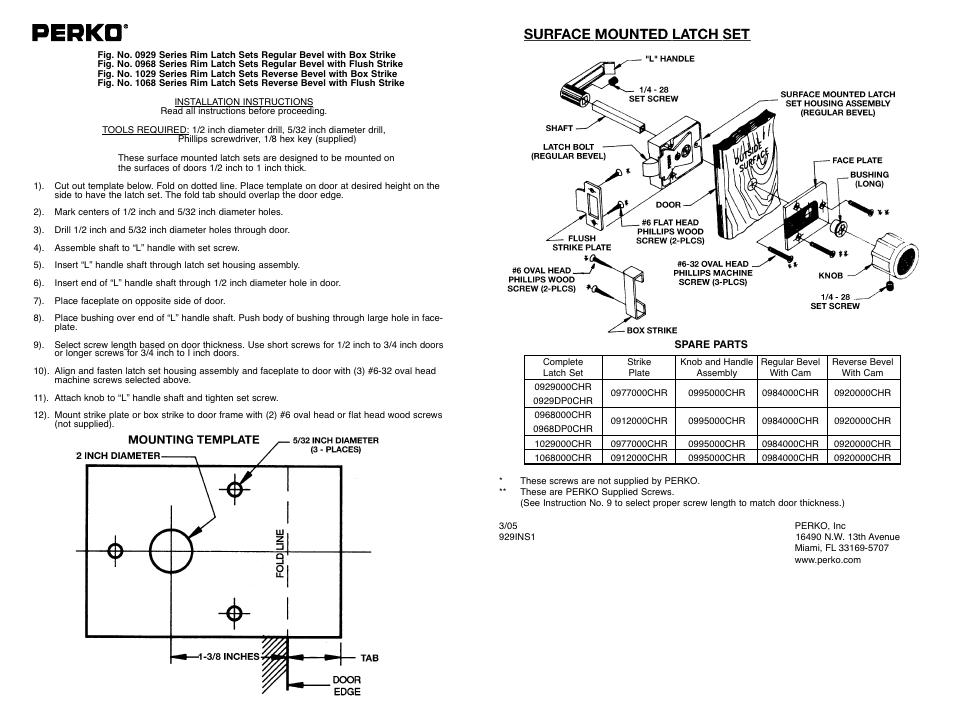PERKO 1029 User Manual | 1 page