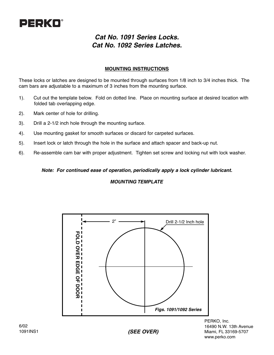 PERKO 1091 User Manual | 2 pages