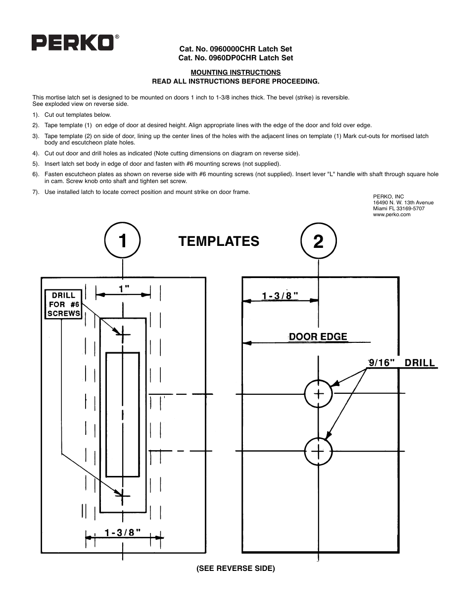 PERKO 0960 User Manual | 2 pages