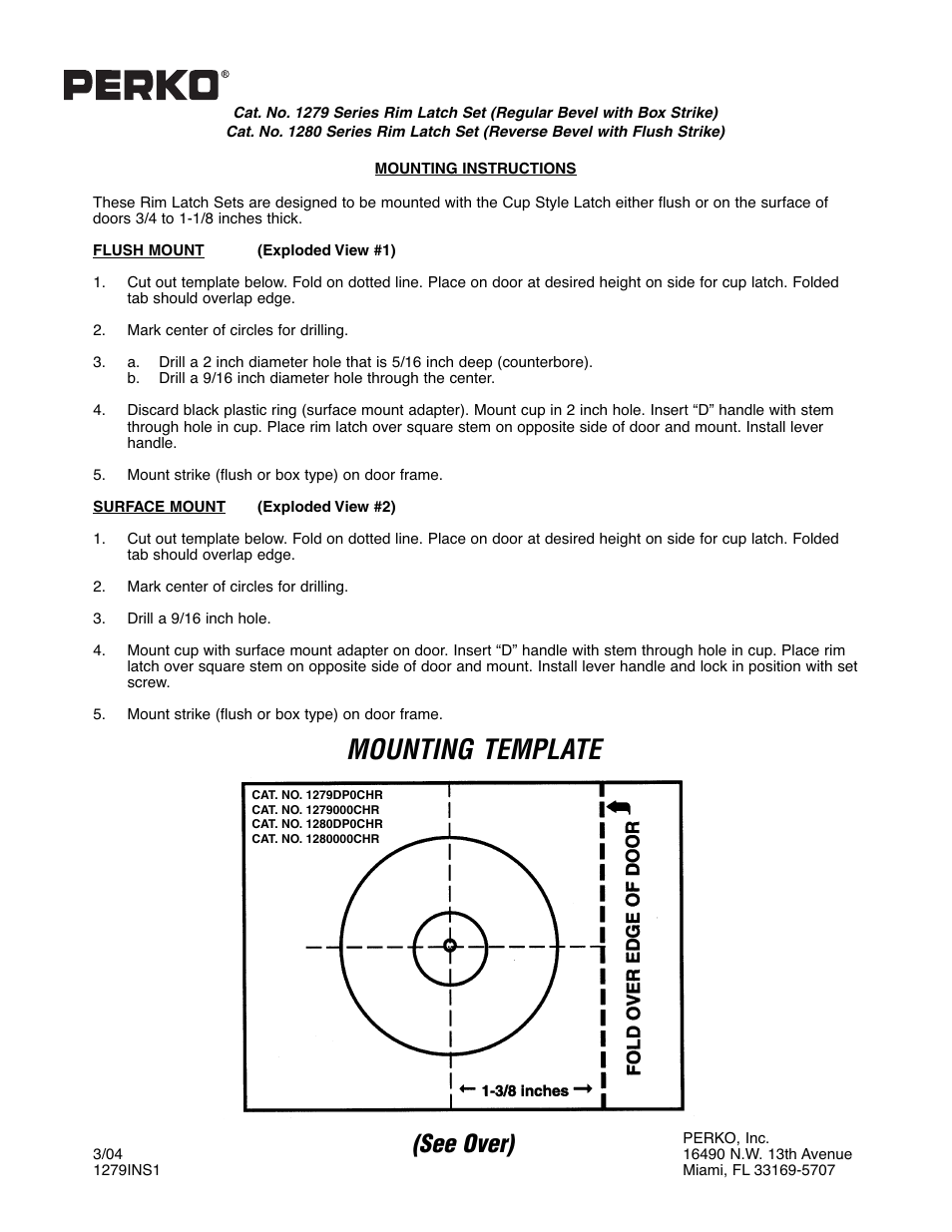 PERKO 1279 User Manual | 2 pages