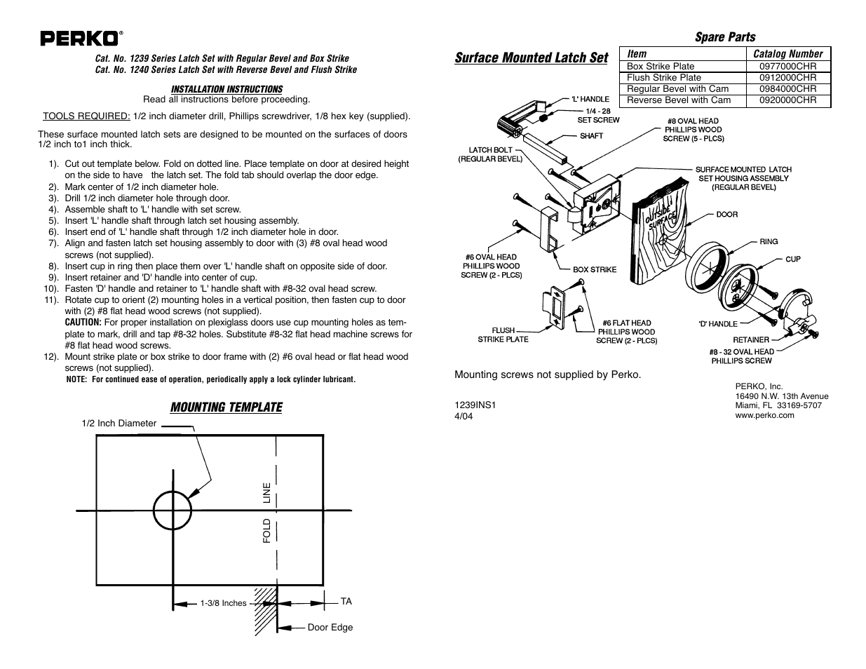 PERKO 1240 User Manual | 1 page