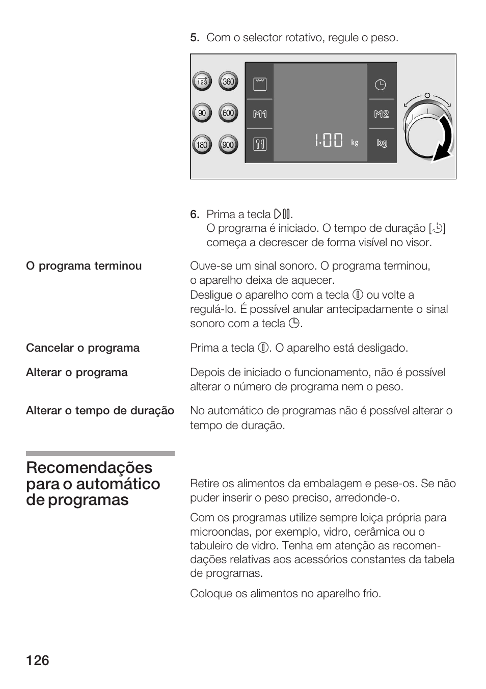 Recomendações para o automático de programas | Bosch HMT 85GL53 User Manual | Page 126 / 204