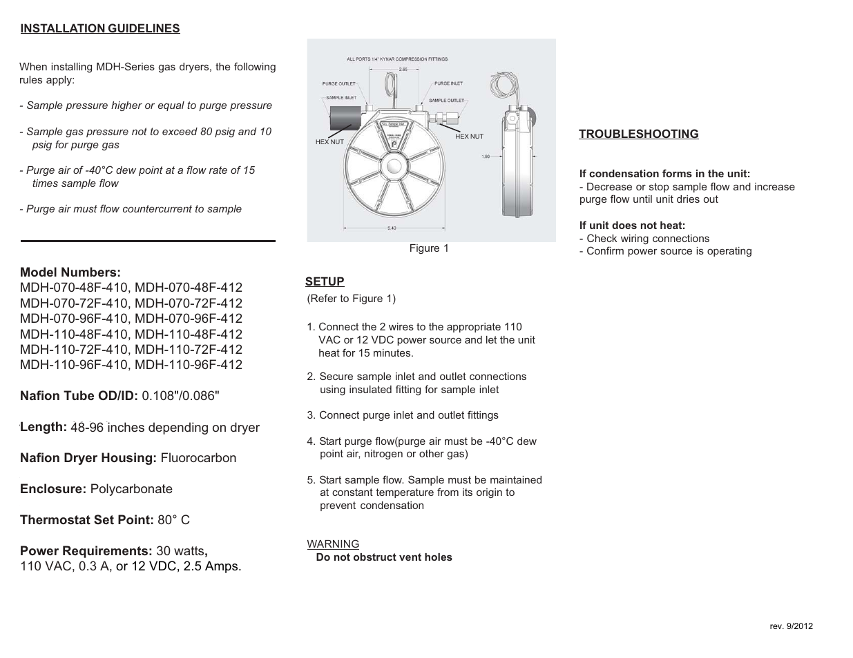 Perma Pure MDH-Series User Manual | Page 2 / 2