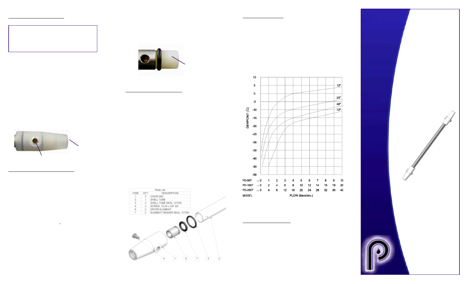 Series gas dryer, User manual | Perma Pure PD-Series User Manual | Page 2 / 2