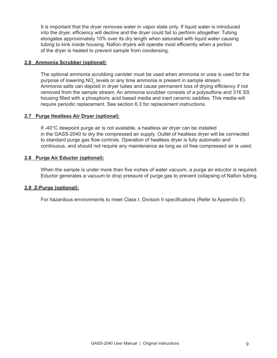 Perma Pure GASS-2040 User Manual | Page 9 / 29