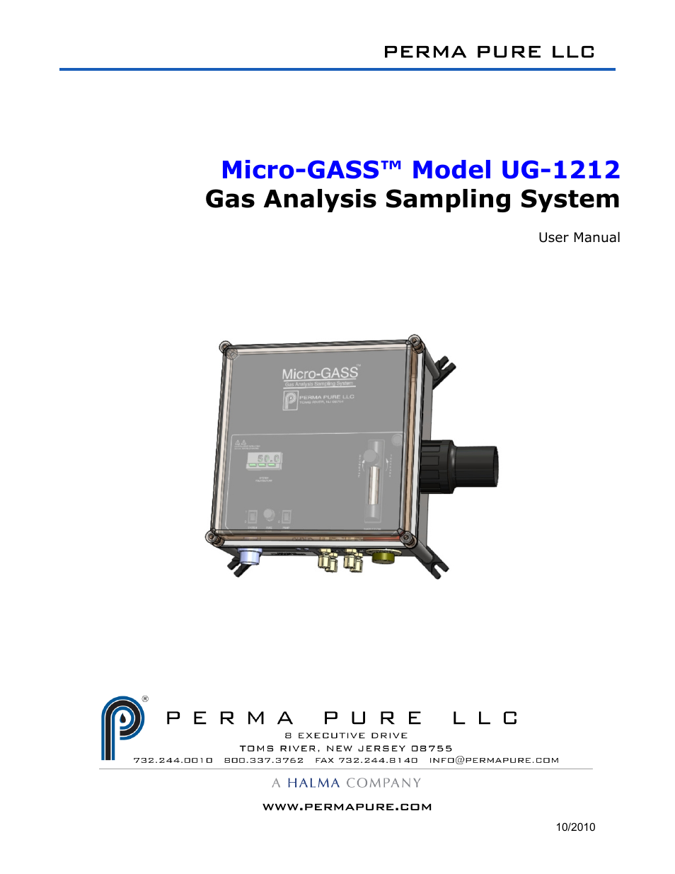 Perma Pure Micro-GASS UG-1212 User Manual | 29 pages