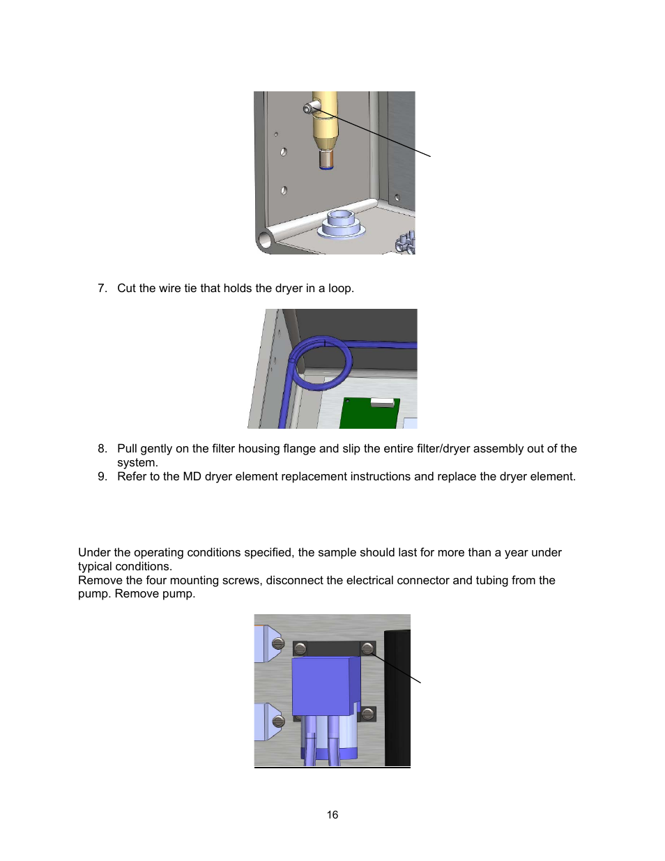 Sample pump replacement | Perma Pure Micro-GASS UG-1212 User Manual | Page 16 / 29