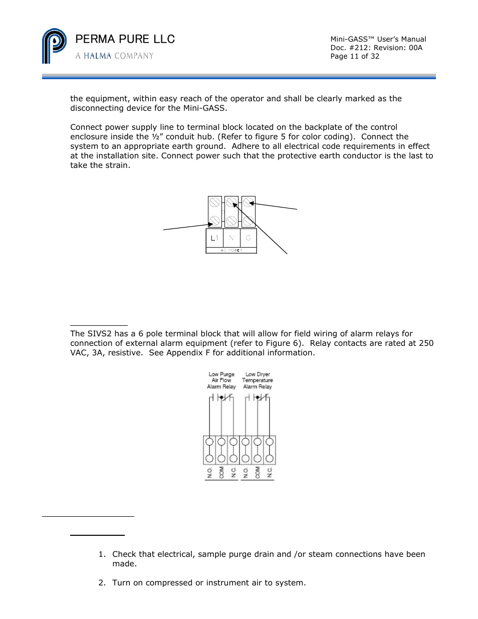 Perma pure llc | Perma Pure Mini-GASS User Manual | Page 11 / 32