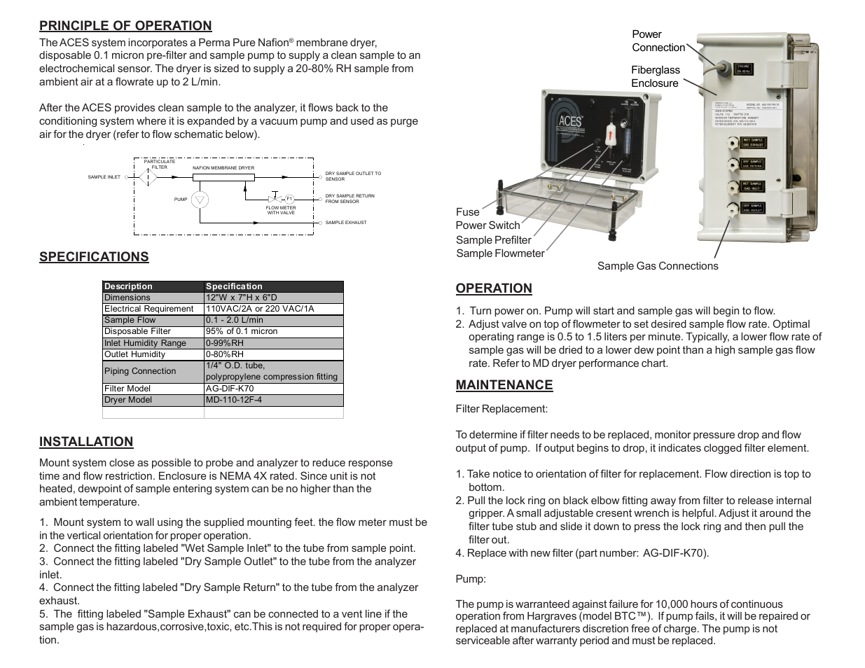 Perma Pure ACES Pump Version User Manual | 2 pages