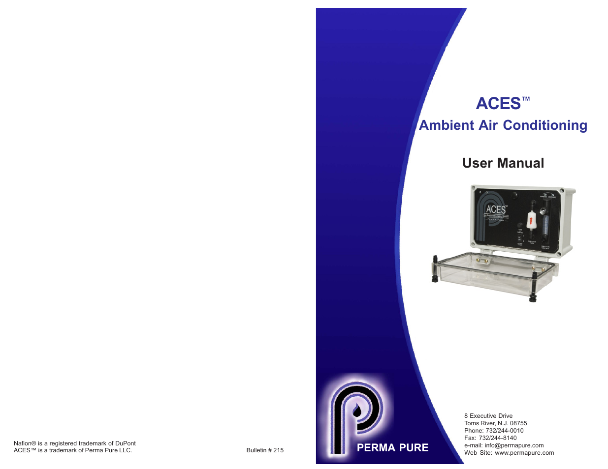 Aces, Ambient air conditioning user manual | Perma Pure ACES Pump Version User Manual | Page 2 / 2