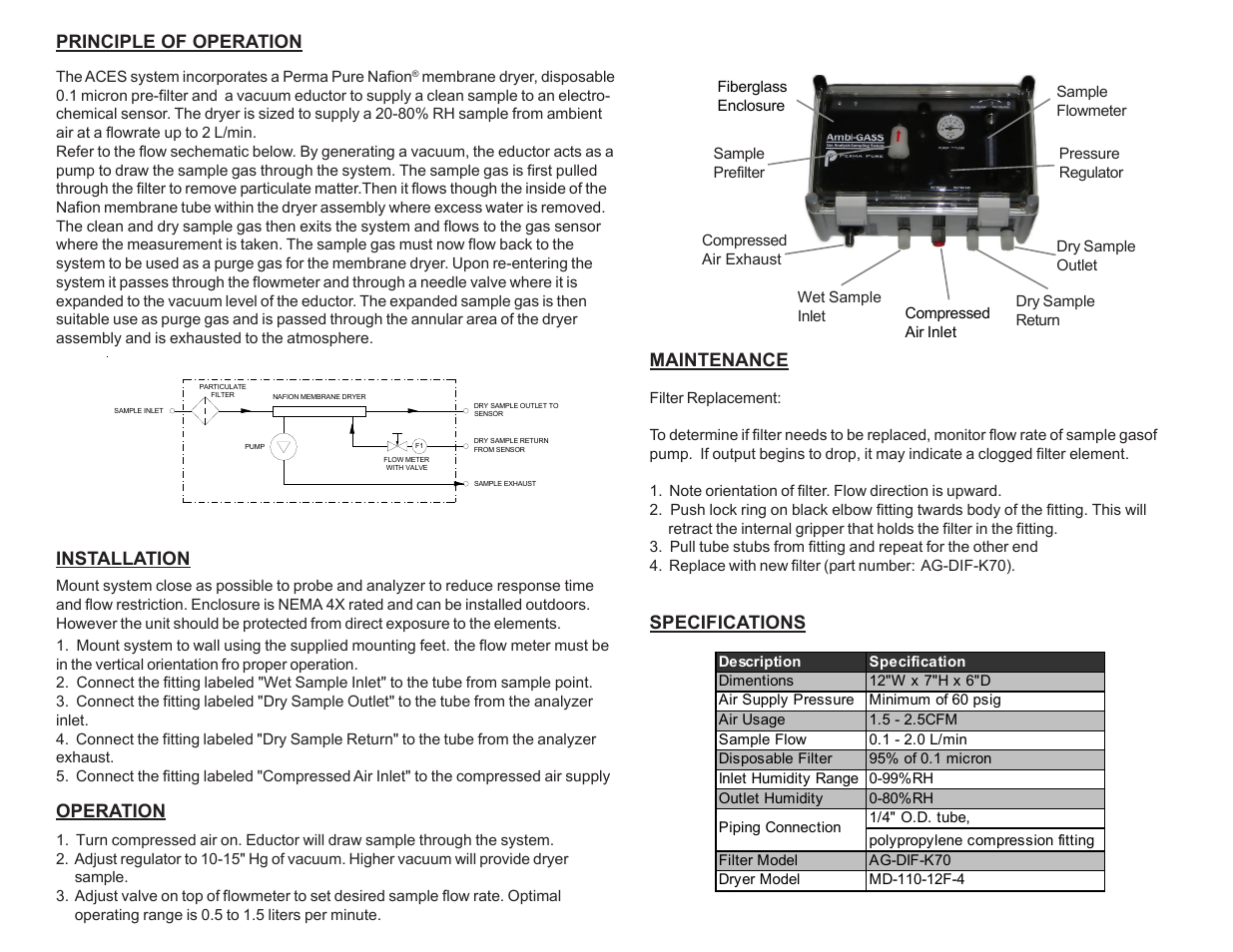 Perma Pure ACES Eductor version User Manual | 2 pages