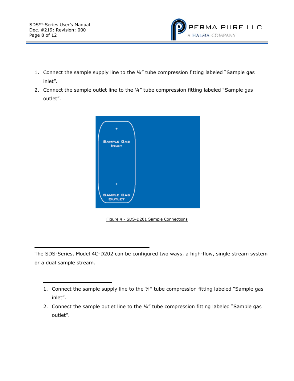 Perma pure llc | Perma Pure SDS-Series 4C-D201_-D202 User Manual | Page 8 / 12