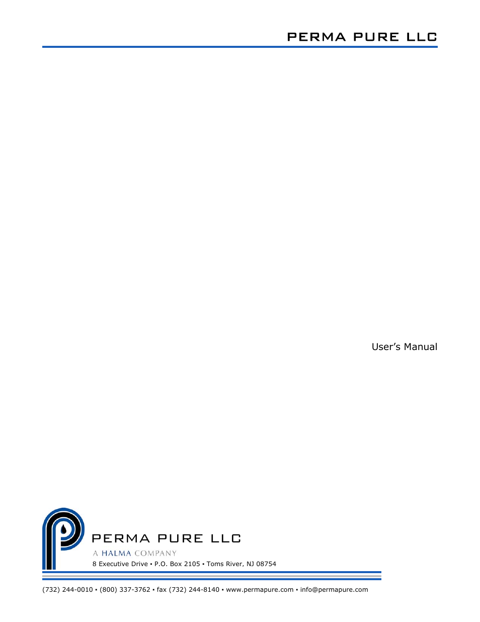 Perma Pure Baldwin-Series M8B User Manual | 27 pages