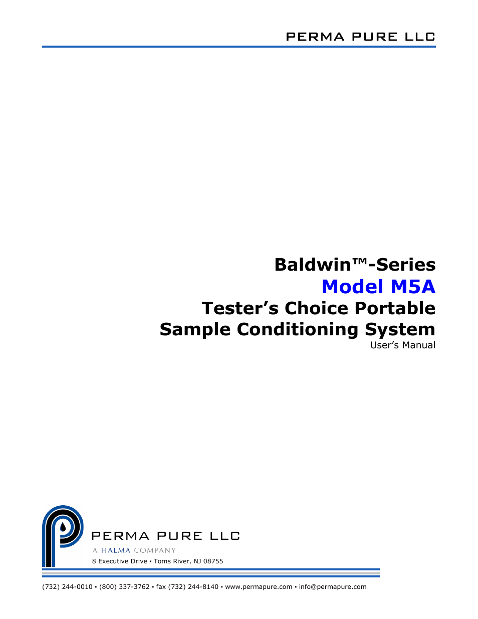 Perma Pure Baldwin-Series M5A User Manual | 27 pages