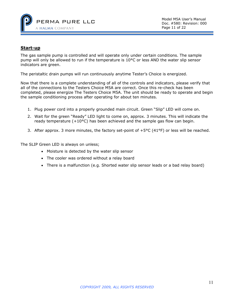 Perma pure llc | Perma Pure Baldwin-Series M5A User Manual | Page 11 / 27