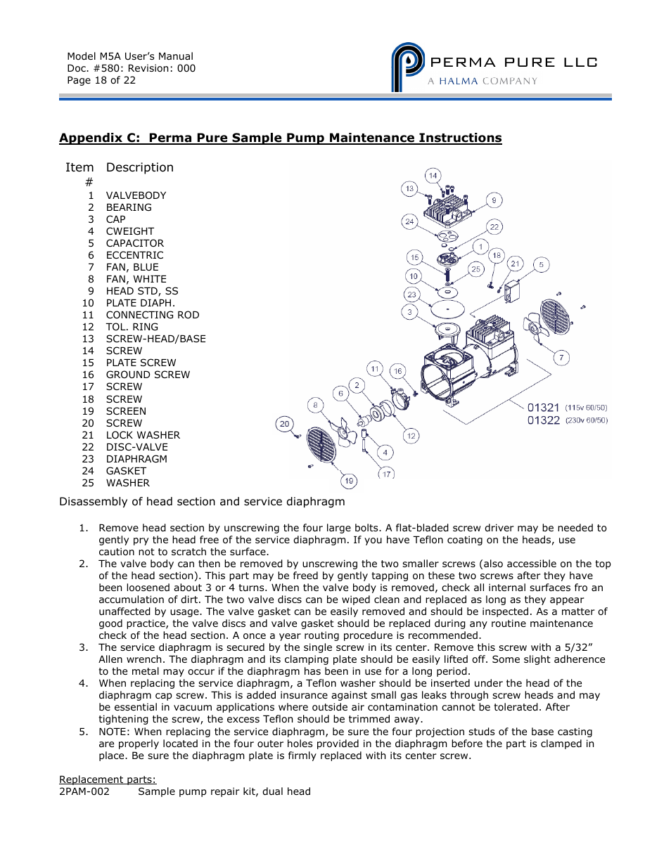 Perma pure llc | Perma Pure Baldwin-Series M5A User Manual | Page 23 / 27