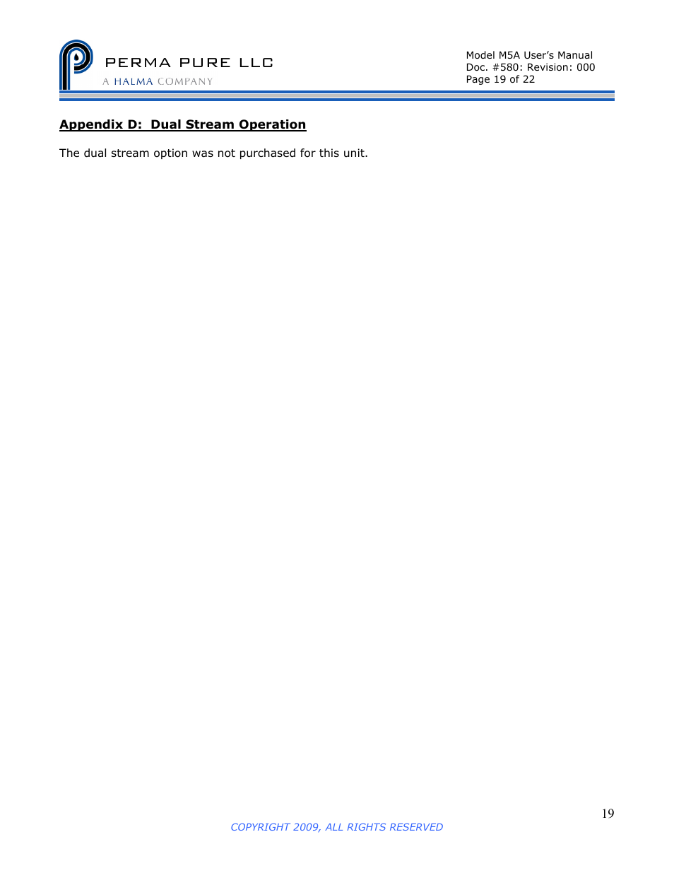 Perma pure llc | Perma Pure Baldwin-Series M5A User Manual | Page 24 / 27