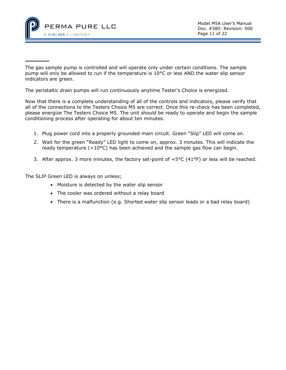Perma pure llc | Perma Pure Baldwin-Series M5 User Manual | Page 11 / 27