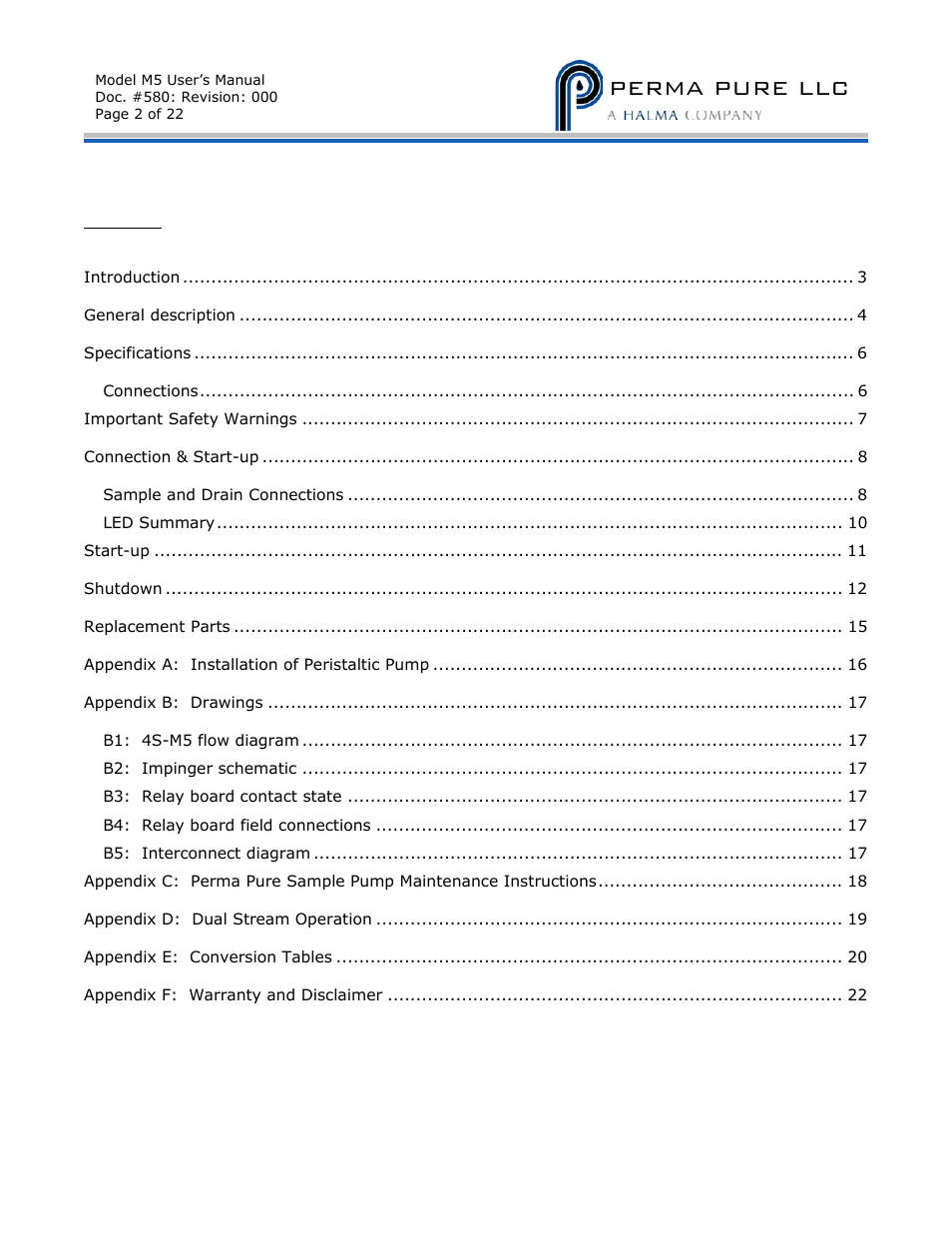 Perma pure llc | Perma Pure Baldwin-Series M5 User Manual | Page 2 / 27