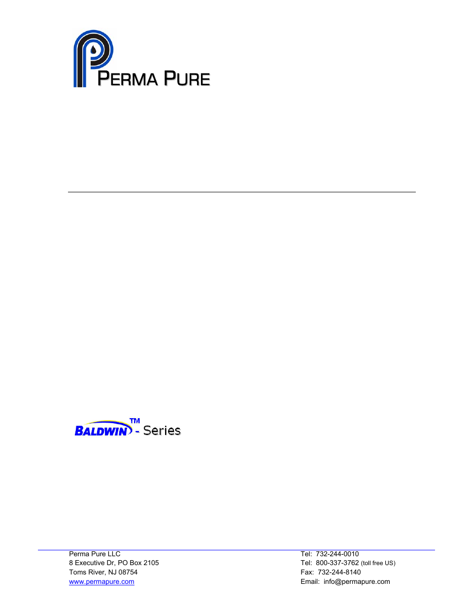 Perma Pure Baldwin-Series M325 User Manual | 45 pages