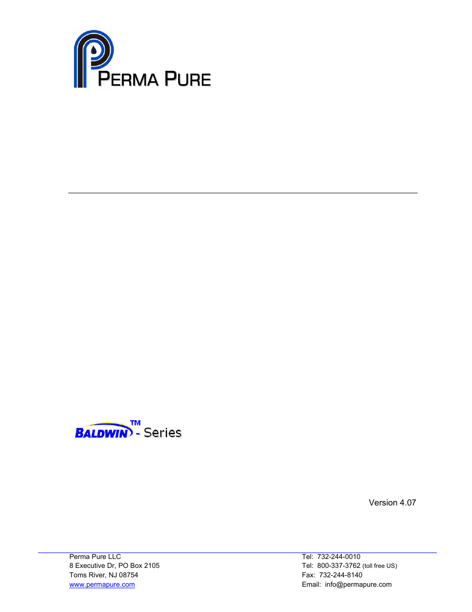 Perma Pure Baldwin-Series M225 User Manual | 40 pages