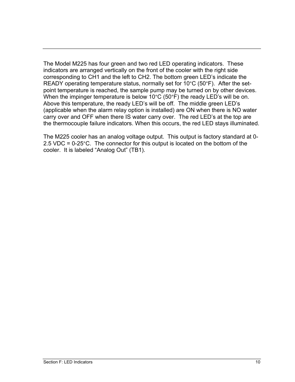 Ndicators | Perma Pure Baldwin-Series M225 User Manual | Page 10 / 40