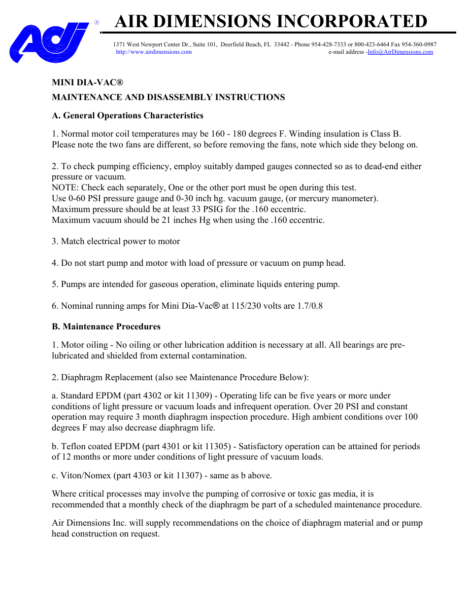 Air dimensions incorporated | Perma Pure Baldwin-Series M225 User Manual | Page 34 / 40