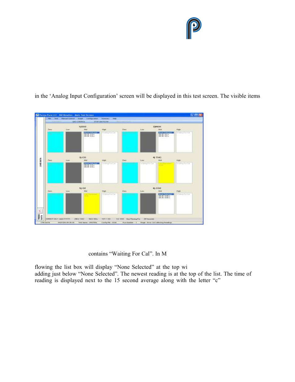 Test screens: getting oriented, Figure 5, Error calibration screen | Ratamation v2.0 user manual perma pure llc | Perma Pure RATAMATION V2.0 User Manual | Page 10 / 57