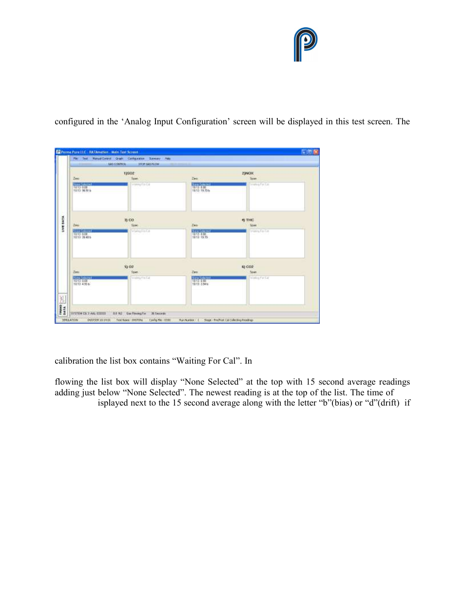 Figure 7, Pre/post run calibration screen, Ratamation v2.0 user manual perma pure llc | Perma Pure RATAMATION V2.0 User Manual | Page 12 / 57