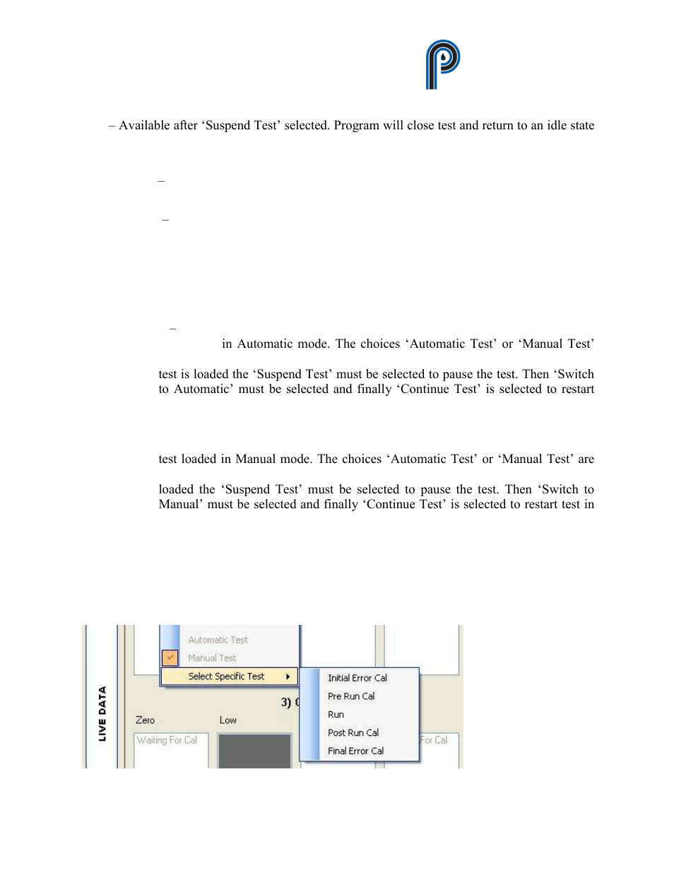 Figure 11, Specific test” from test sub menu from main menu, Ratamation v2.0 user manual perma pure llc | Perma Pure RATAMATION V2.0 User Manual | Page 15 / 57