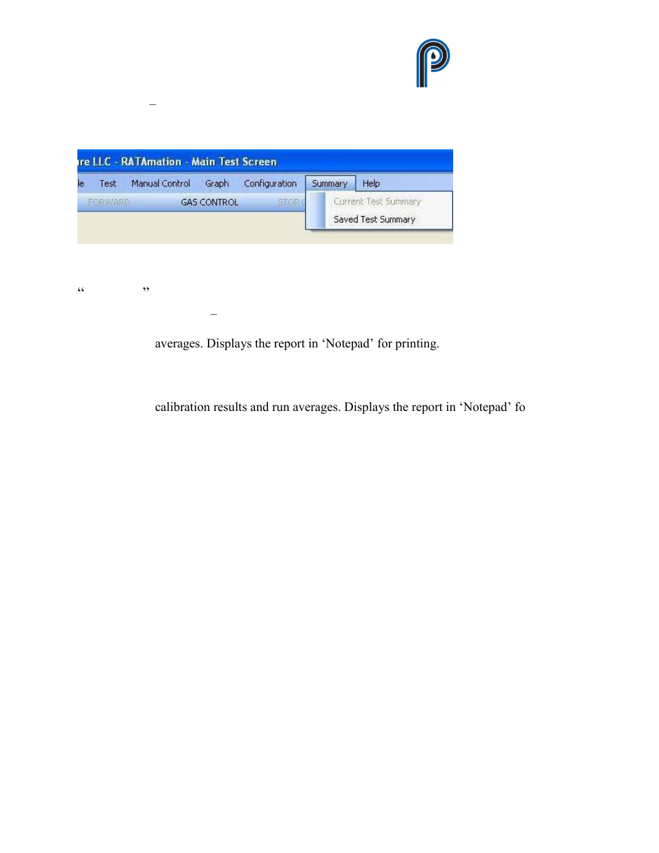 Figure 15, Summary” sub menu from main menu, Ratamation v2.0 user manual perma pure llc | Perma Pure RATAMATION V2.0 User Manual | Page 19 / 57
