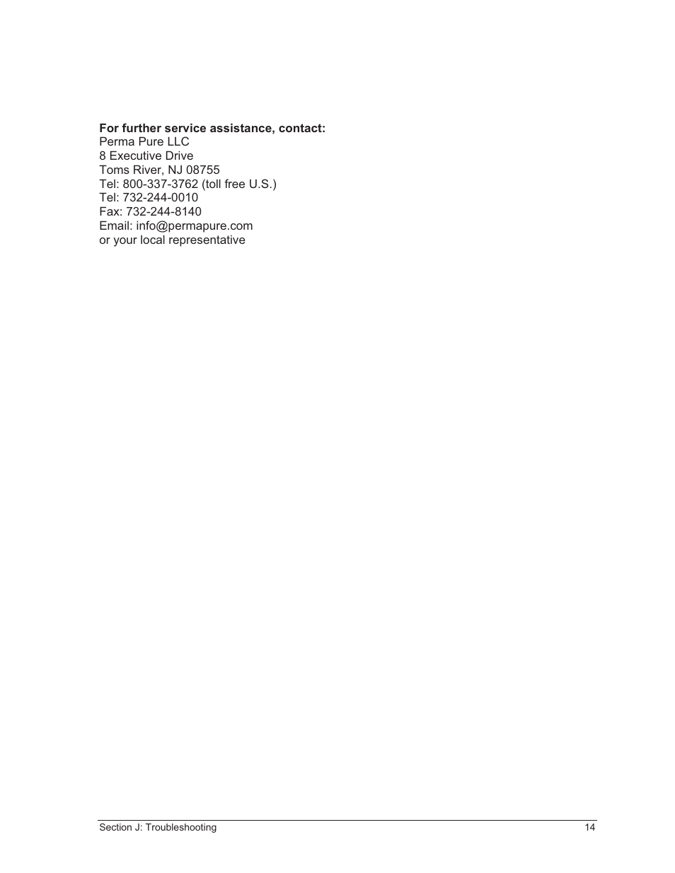Perma Pure Baldwin-Series 10410 User Manual | Page 14 / 36