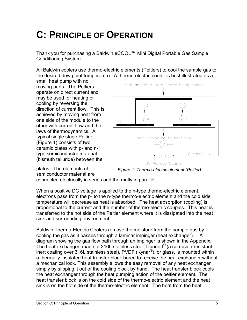 C: p, Rinciple of, Peration | Perma Pure Baldwin-Series MP5400 User Manual | Page 5 / 26