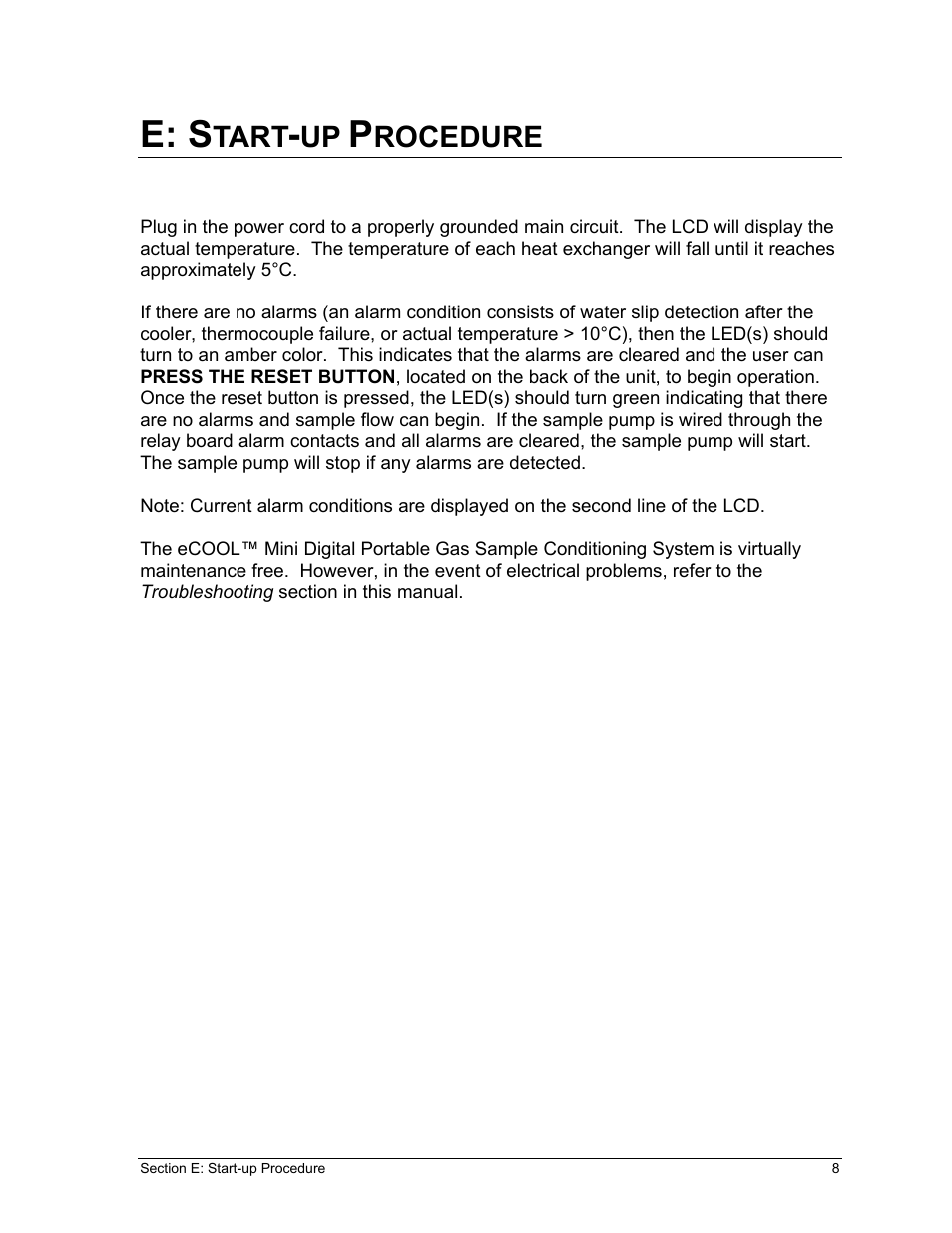 E: s | Perma Pure Baldwin-Series MP5400 User Manual | Page 8 / 26