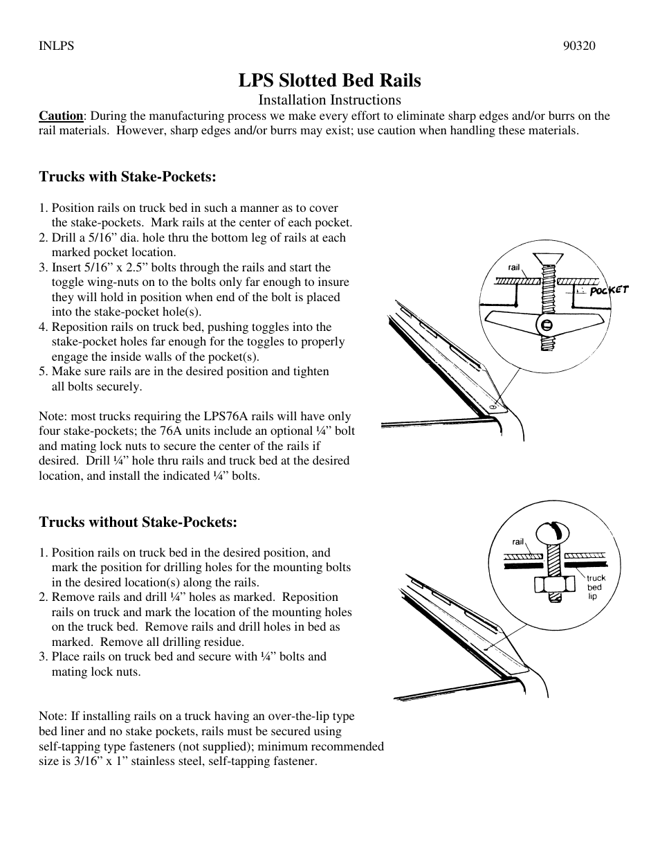 Perrycraft LPS Bed Rails User Manual | 1 page