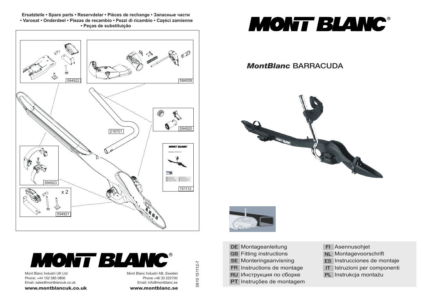 Perrycraft MB Barracuda Bike Carrier User Manual | 10 pages