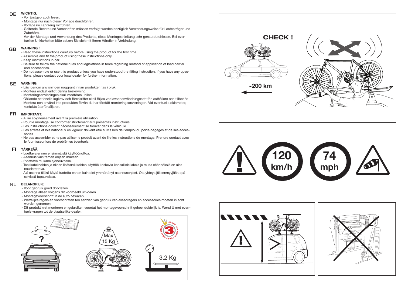 Km/h | Perrycraft MB Barracuda Bike Carrier User Manual | Page 2 / 10