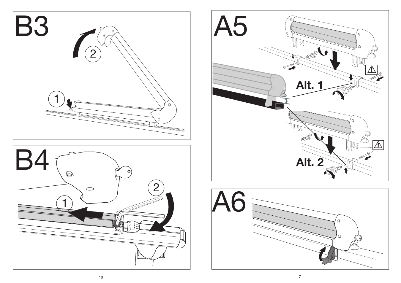 B3 b4, A5 a6 | Perrycraft MB Everest - McKinley Ski Carrier User Manual | Page 7 / 8