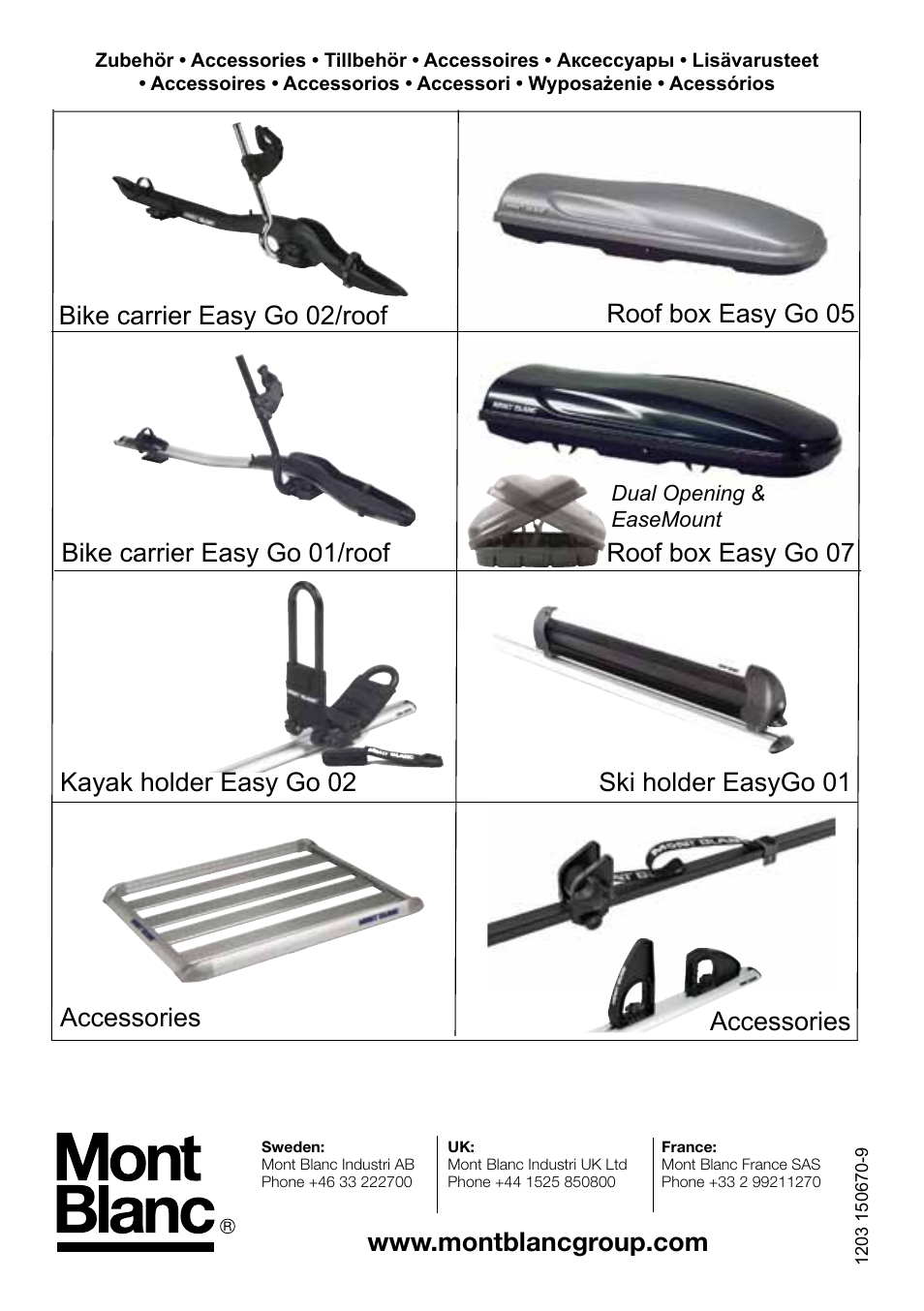 Accessories bike carrier easy go 01/roof | Perrycraft MB Gripper Load Bars RF 20 & RF 20 Alu User Manual | Page 12 / 12