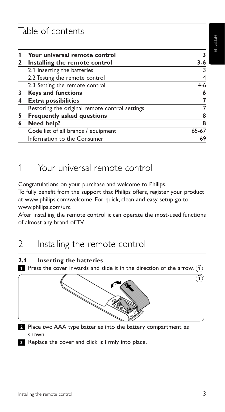 Philips SRU5110 User Manual | Page 3 / 73