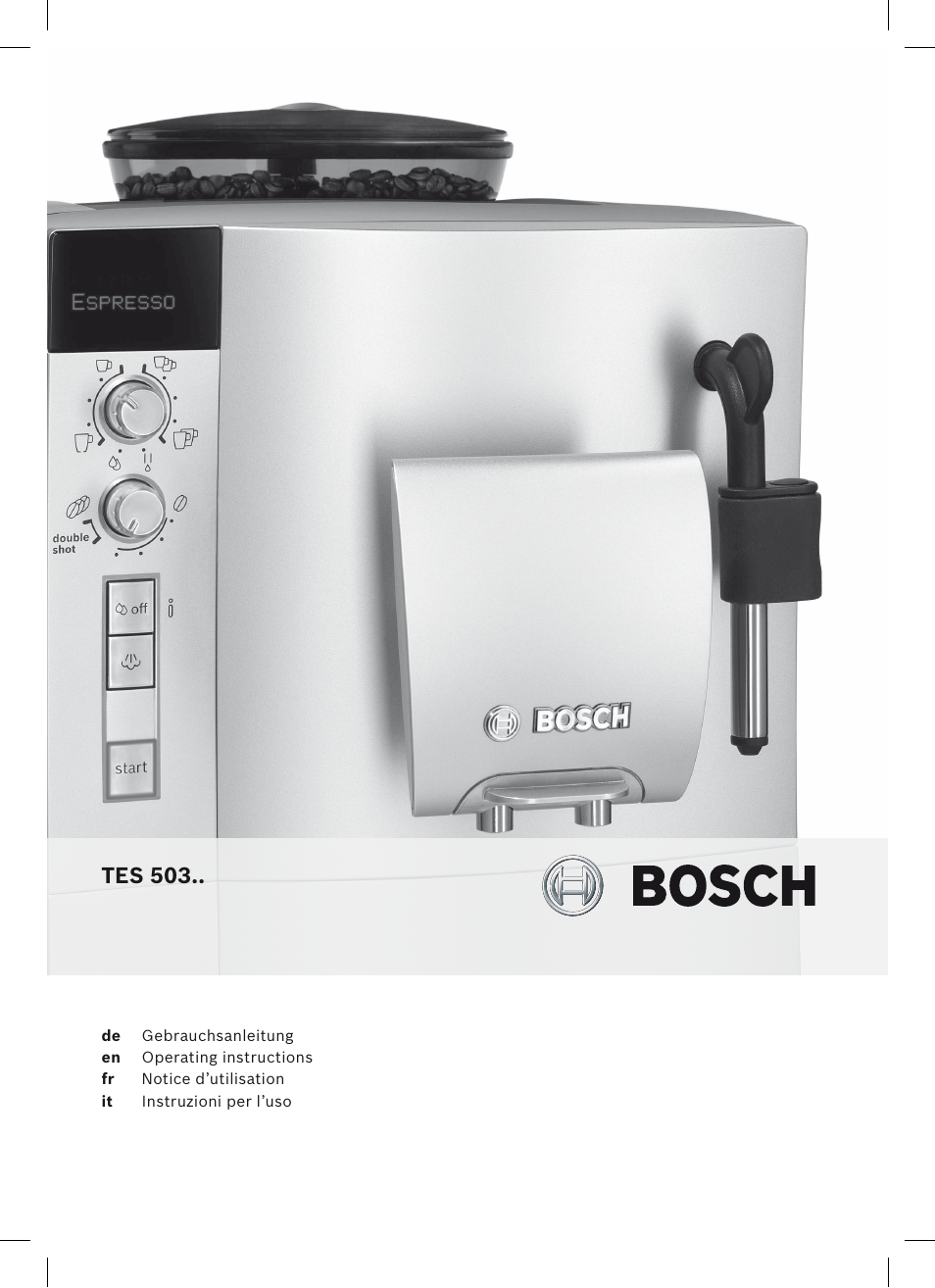 Bosch TES50351DE VeroCafe Latte Kaffeevollautomat Silber Pure Silver User Manual | 88 pages