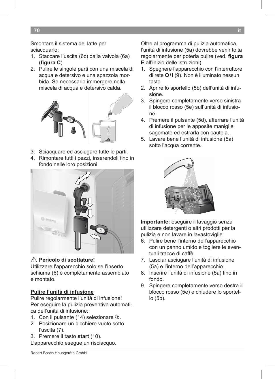 Bosch TES50351DE VeroCafe Latte Kaffeevollautomat Silber Pure Silver User Manual | Page 74 / 88