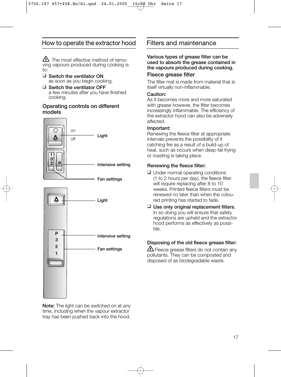 Bosch DHL575B grau-metallic Lüfterbaustein 50 cm User Manual | Page 17 / 100