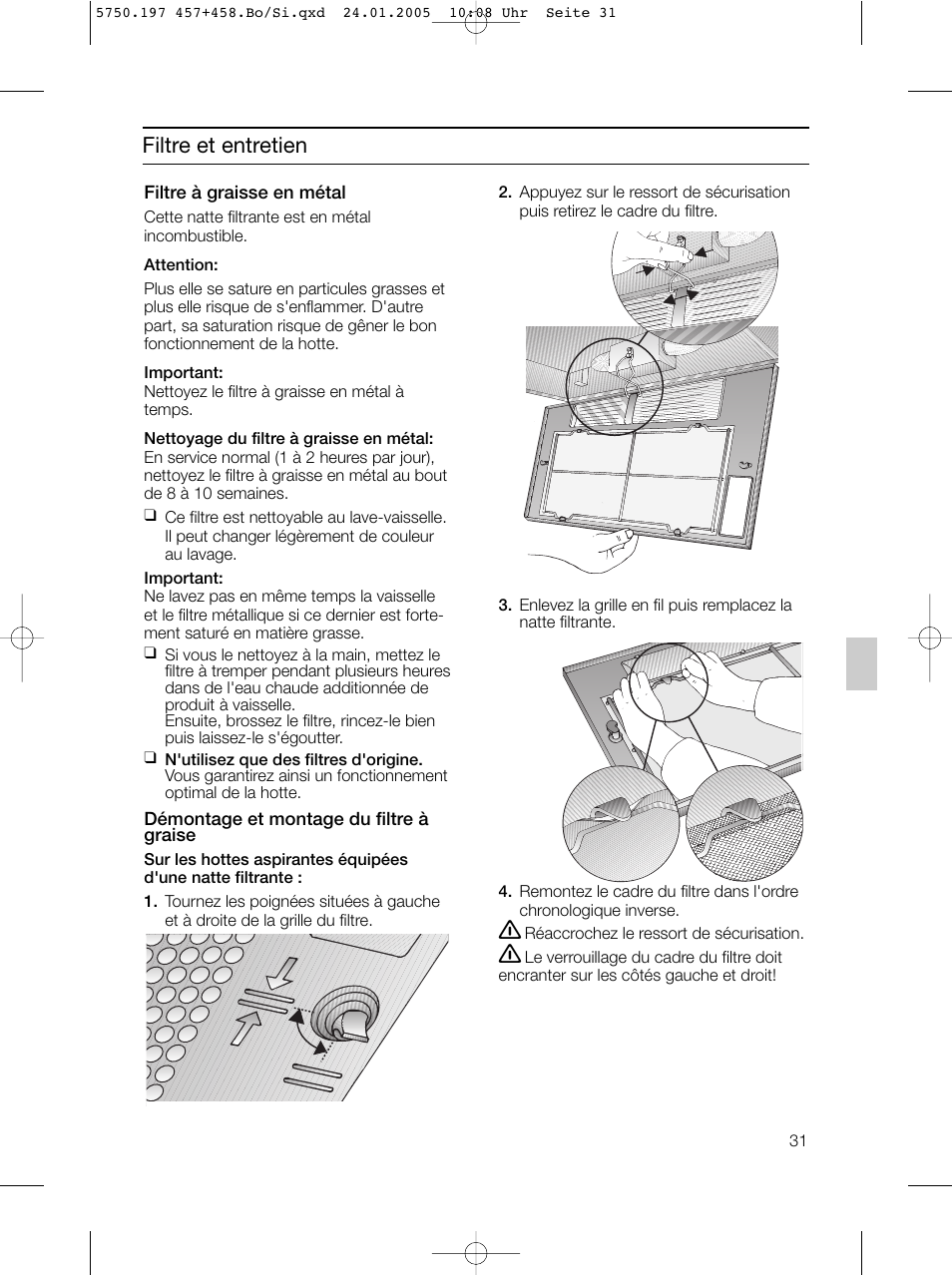 Filtre et entretien | Bosch DHL575B grau-metallic Lüfterbaustein 50 cm User Manual | Page 31 / 100