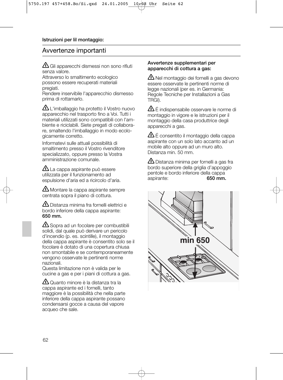 Min 650 | Bosch DHL575B grau-metallic Lüfterbaustein 50 cm User Manual | Page 62 / 100