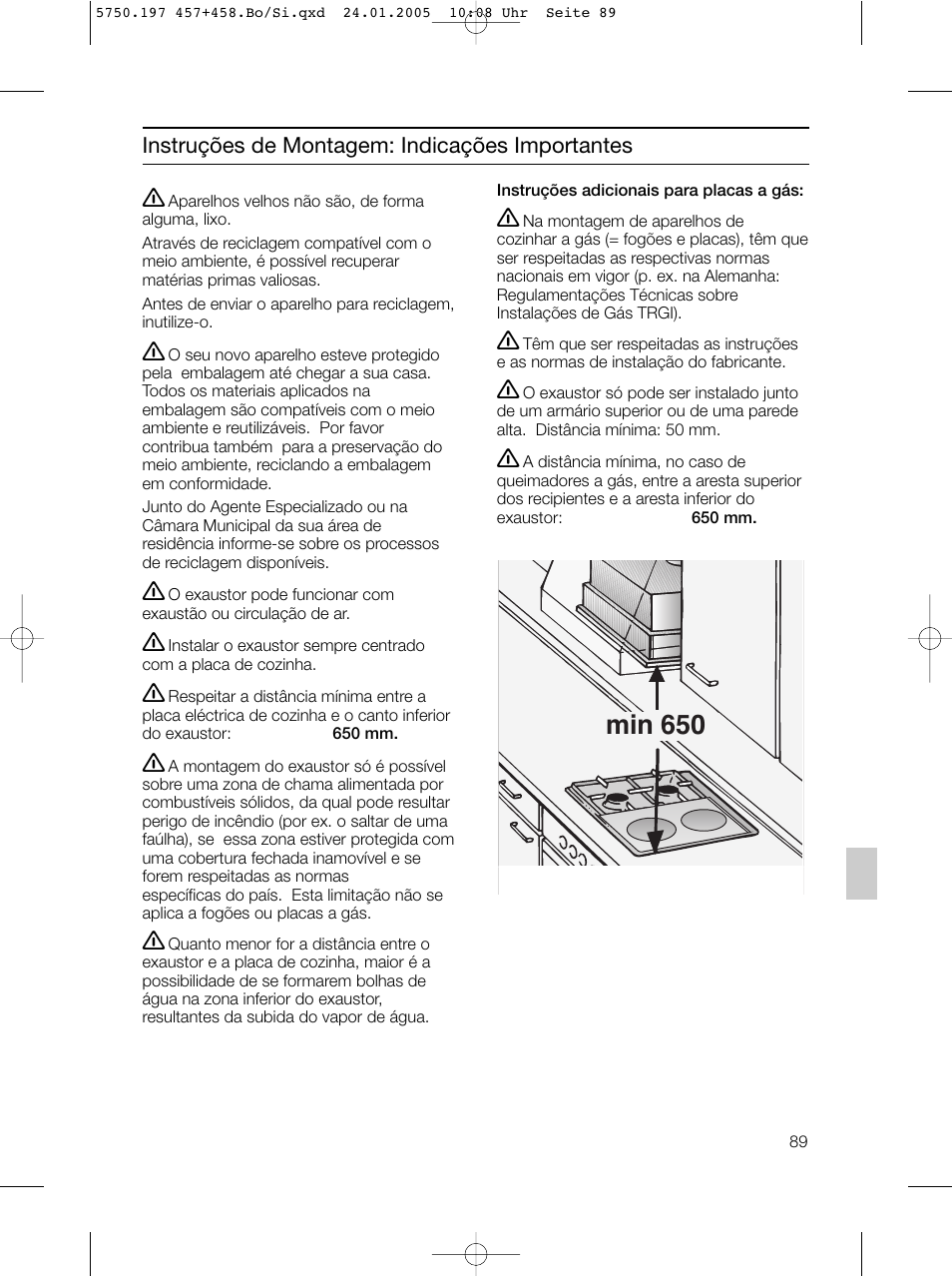 Min 650 | Bosch DHL575B grau-metallic Lüfterbaustein 50 cm User Manual | Page 89 / 100