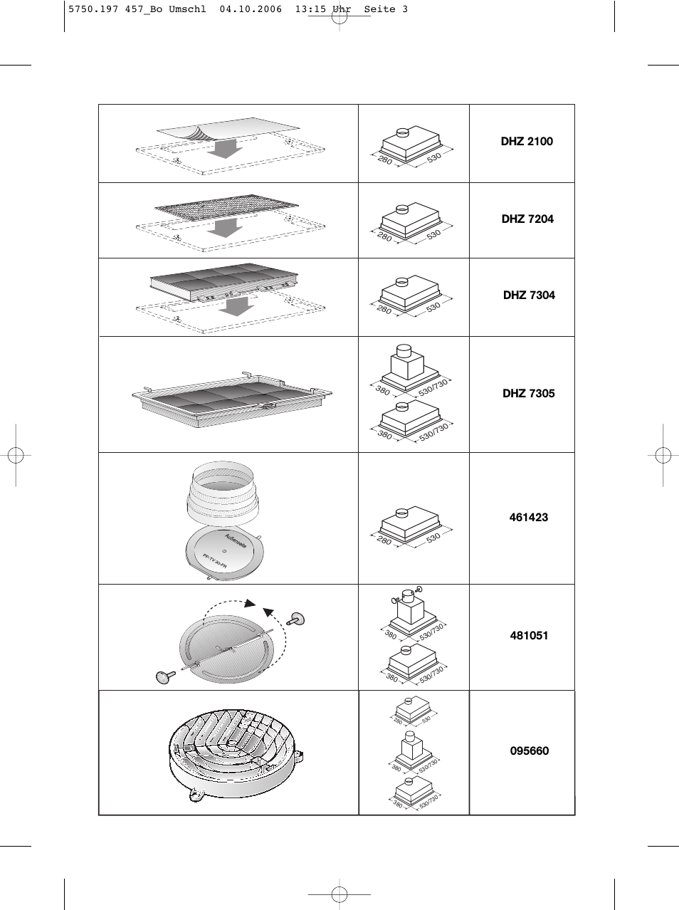 Bosch DHL575B grau-metallic Lüfterbaustein 50 cm User Manual | Page 99 / 100