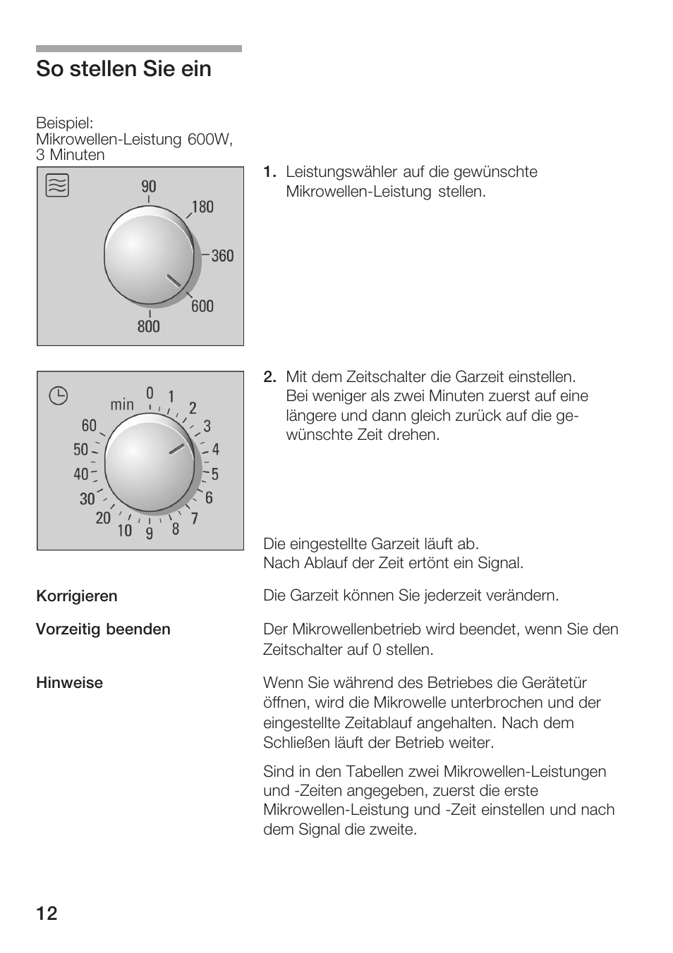 So stellen sie ein | Bosch HMT72M420 - weiß Mikrowellengerät User Manual | Page 12 / 120