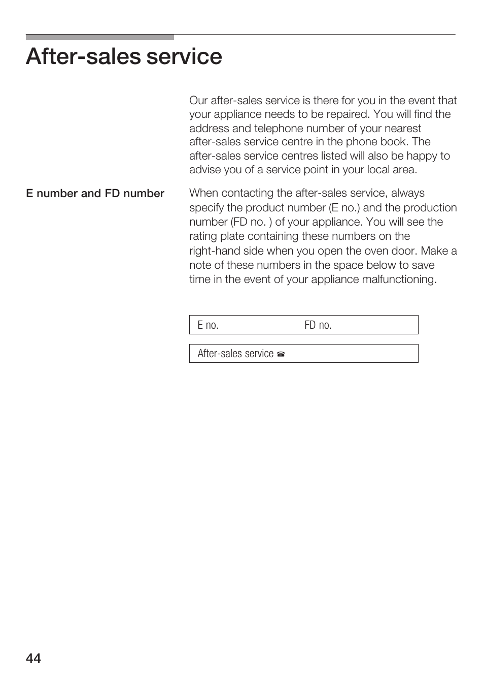 Afterćsales service | Bosch HMT72M420 - weiß Mikrowellengerät User Manual | Page 44 / 120