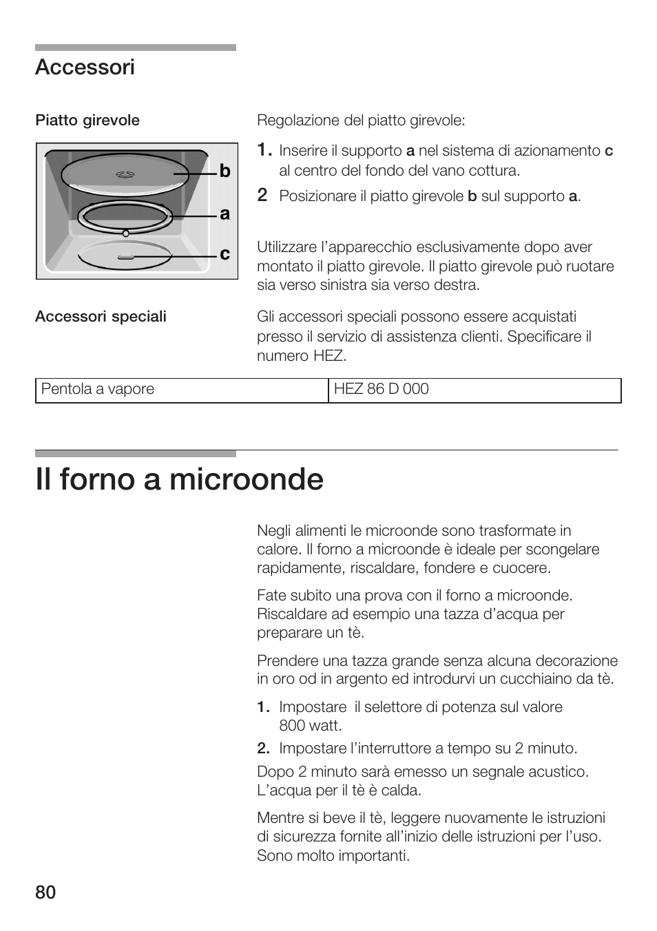 Il forno a microonde, Accessori | Bosch HMT72M420 - weiß Mikrowellengerät User Manual | Page 80 / 120